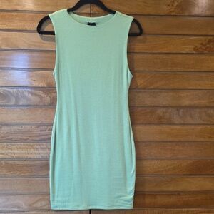 naked wardrobe Light Green Crewneck Dress